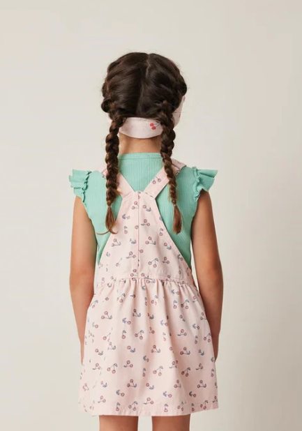TOCOTO VINTAGE CHERRIES PINAFORE DRESS (2-6Y)