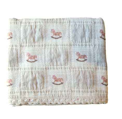BEBE ORGANIC ROCKING HORSE PATCHWORK BLANKET(OS)