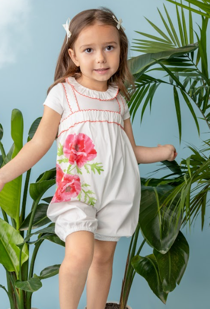 BELATI POPPY PRINT ONESIE W/BOTTOMS(9M-2Y)