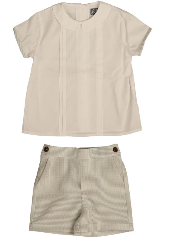 BELATI SHIRT W/TUCKS & SHORTS SET (2-5Y)