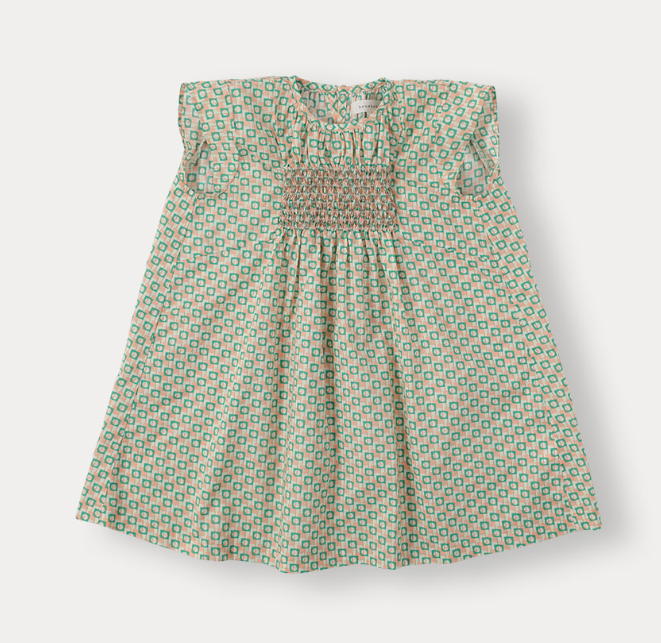 BENE BENE BLOCK SMOCKING DRESS (3-8T)