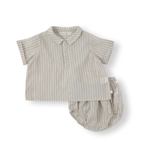 BENE BENE IAN STRIPE SHIRT SET (12M-24M)