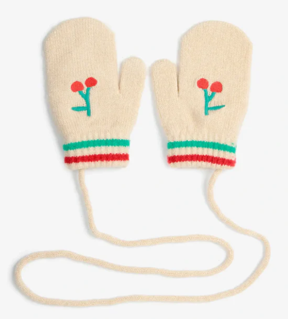 BOBO CHOSES BABY CHERRY KNITTED MITTENS (OS)