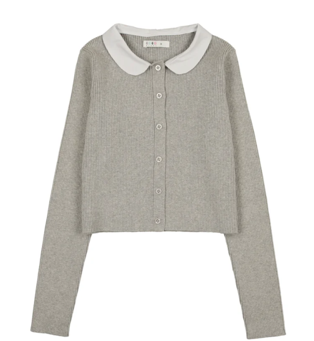 COCO BLANC PETER PAN RIBBED CARDIGAN (12-20Y)