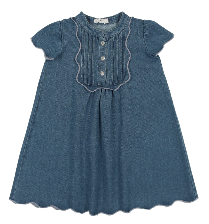 COCO BLANC SS SCALLOPED DRESS (2-4Y)