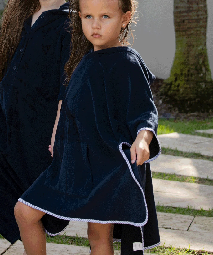 COCO BLANC TERRY PONCHO (2-7Y)