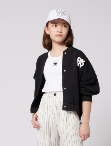 DKNY GIRLS BUTTON UP SWEATSHIRT (4-16A)