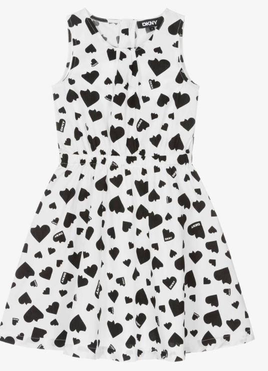 DKNY HEART ALLOVER LONG DRESS (4-14A)