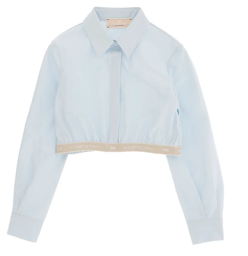 ELISABETTA FRANCI POPELINE LOGO SHIRT(10-12+)