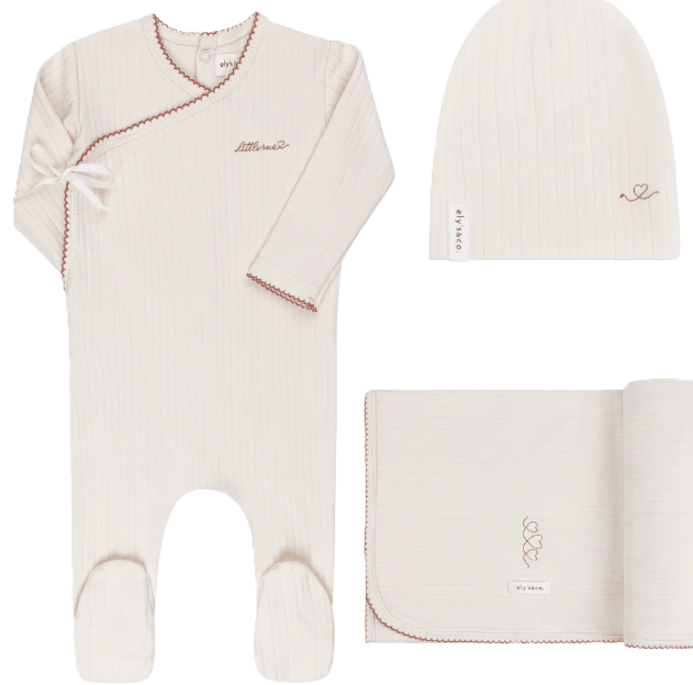 ELY & CO COTTON LITTLE ONE 3PC FOOTIE SET(1M-6M)