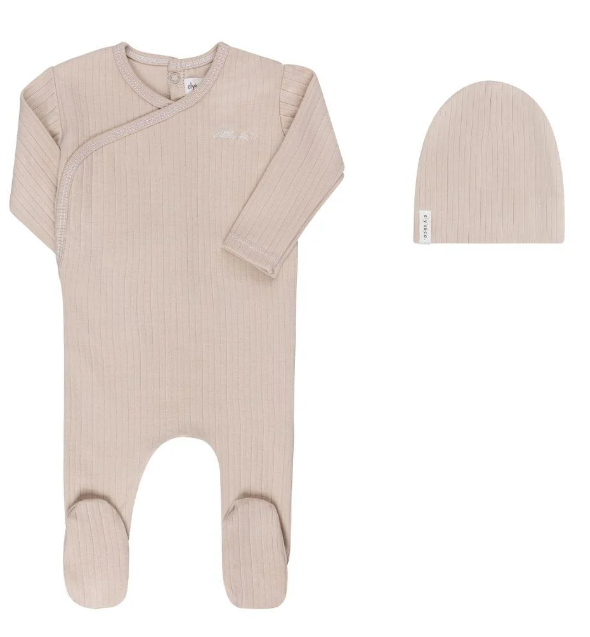 ELY & CO COTTON LITTLE ONE FOOTIE W/BEANIE (1M-6M)