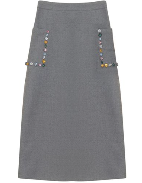 GEM CRYSTAL EMBELLISHED POCKET SKIRT (S-XL)