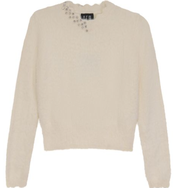 GEM FURRY SCALLOPED SWEATER (XS-XL)