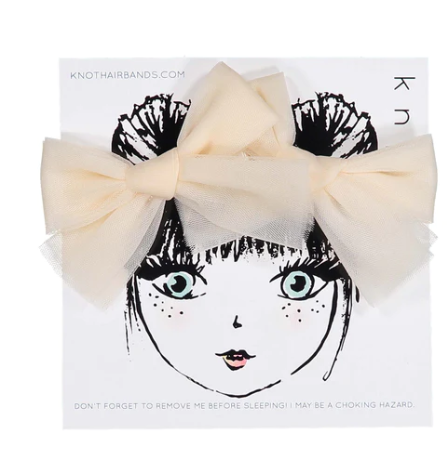 KNOT TULLE BOW CLIP SET (OS)