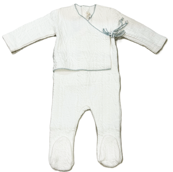 LATTE BABY WRAP ONESIE W/BOW (3M-6M)