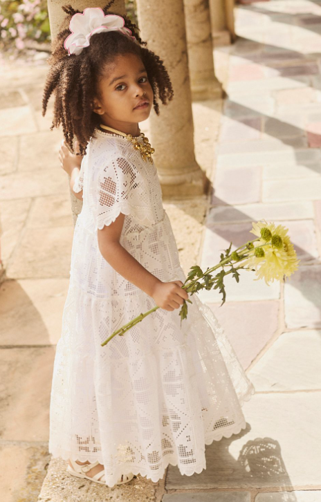 TIA CIBANI LAUREL RIC RAC GOWN (2-16Y)