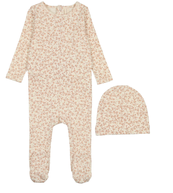 LILETTE ALL OVER FLORAL FOOTIE SET (3M-9M)