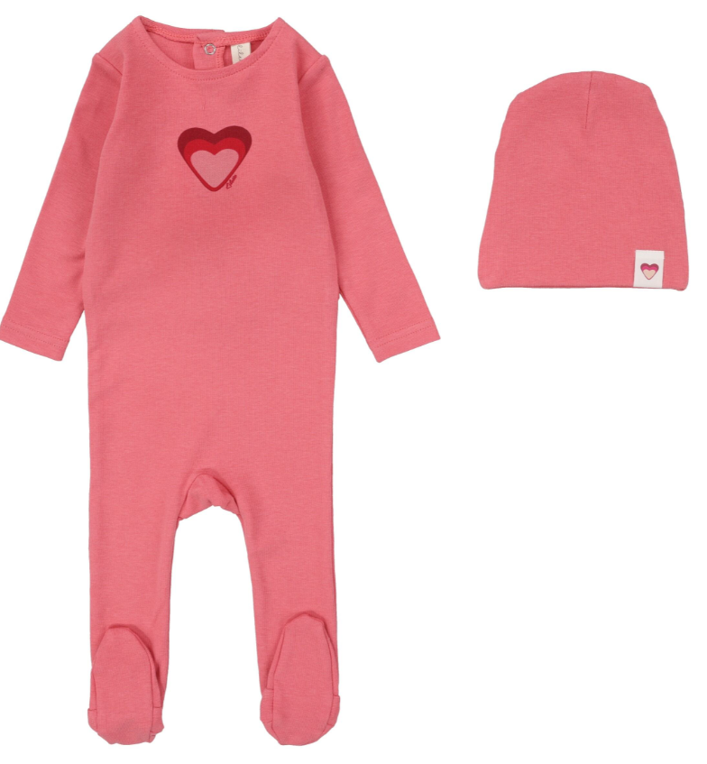 LILETTE BIG GRAPHIC HEART FOOTIE SET (6M-9M)