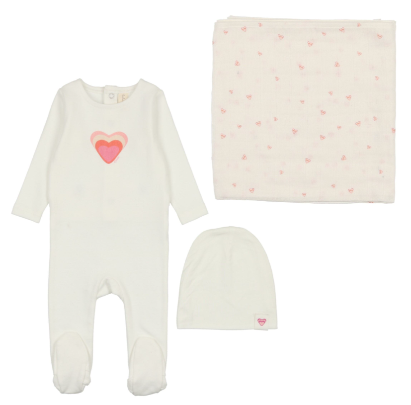 LILETTE BIG GRAPHIC HEART LAYETTE SET (NB-6M)