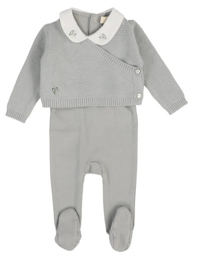 LILETTE KNIT WRAP SLEEVELESS FOOTIE SET(NB-24M)