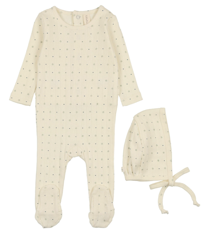 LILETTE LINEAR PRINTED FOOTIE SET (6M-9M)