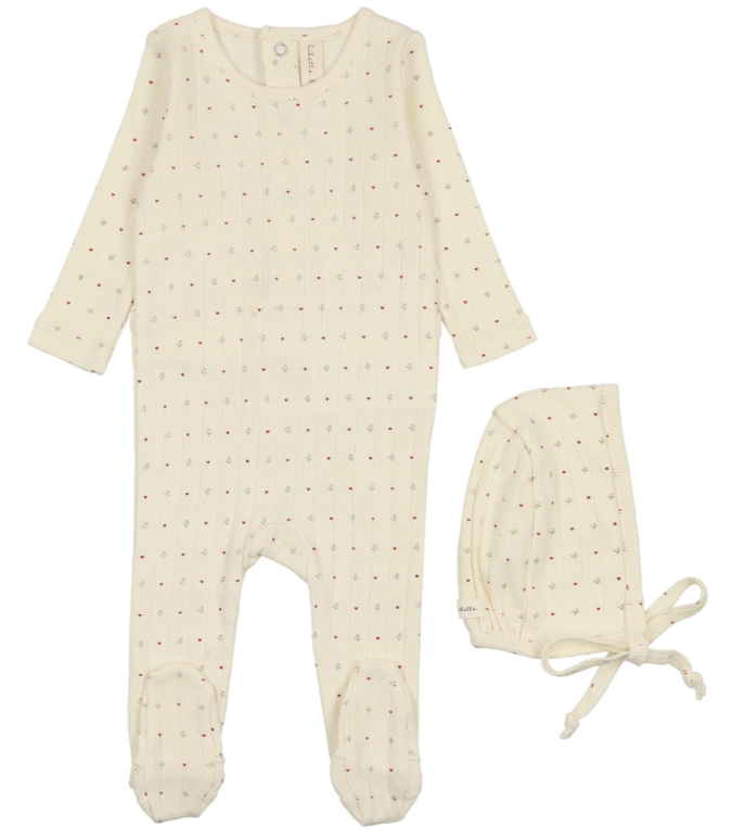 LILETTE LINEAR PRINTED FOOTIE SET (6M-9M)
