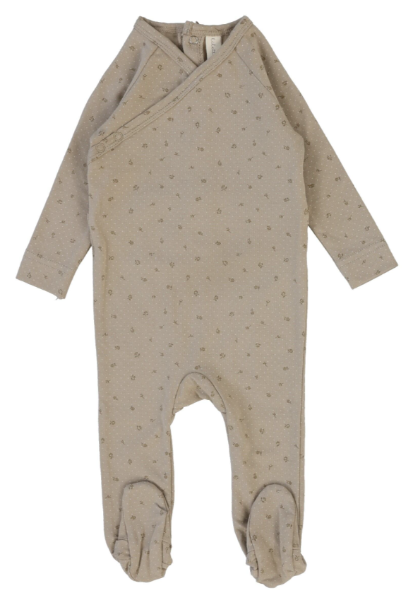 LILETTE PRINTED POINTELLE WRAP FOOTIE SET(3M-6M)