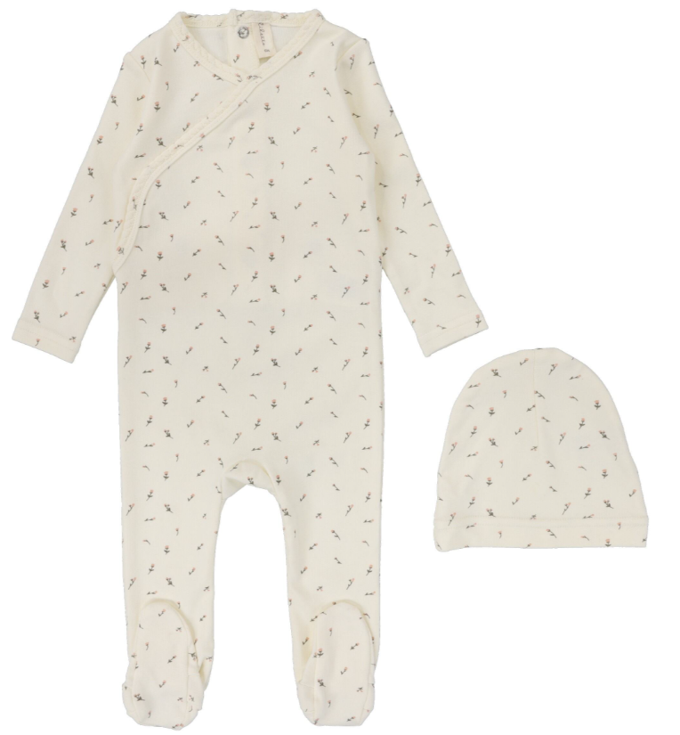 LIL LEGS PRINTED WRAPOVER FOOTIE SET (NB-6M)