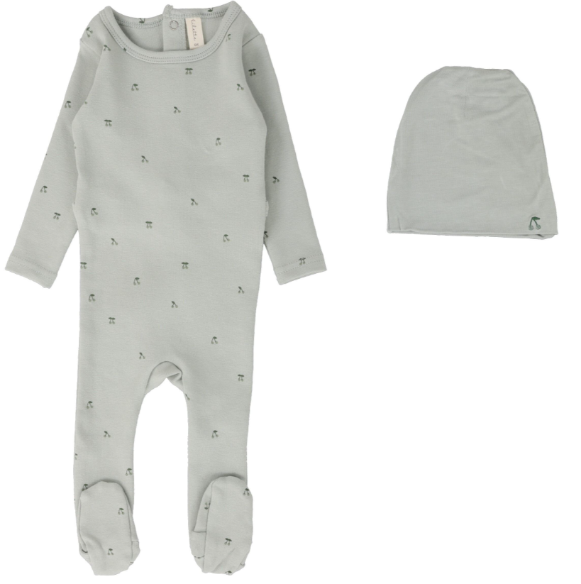 LILETTE SCATTERED CHERRY FOOTIE SET (3M-9M)