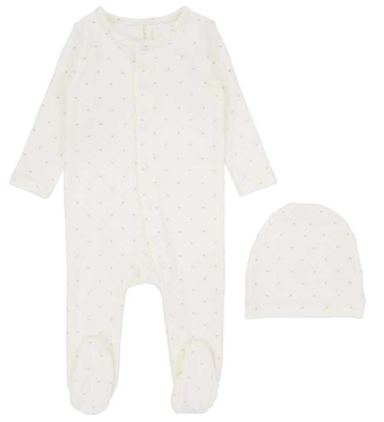 LIL LEGS TINY HEART FOOTIE SET (NB-9M)