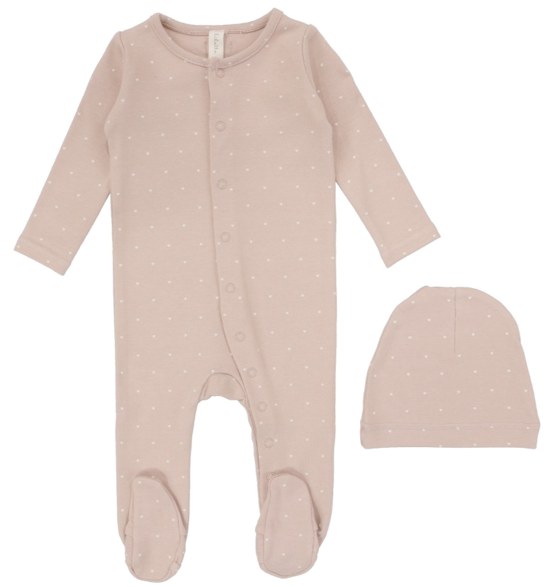 LIL LEGS TINY HEART FOOTIE SET (NB-9M)