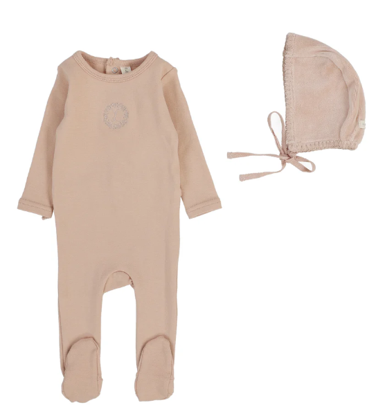 LILETTE VELOUR CARDI FOOTIE SET (3M-12M)
