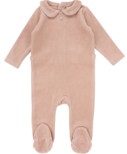 LIL LEGS VELOUR COLLAR FOOTIE (9M-12M)
