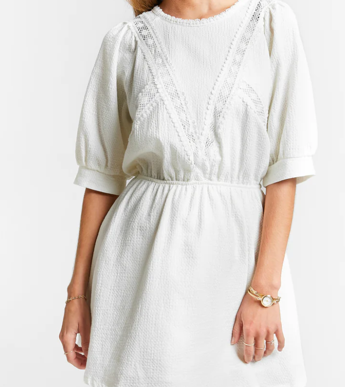 INDEE LONG DRESS W/LACE INSERTS (10-M)