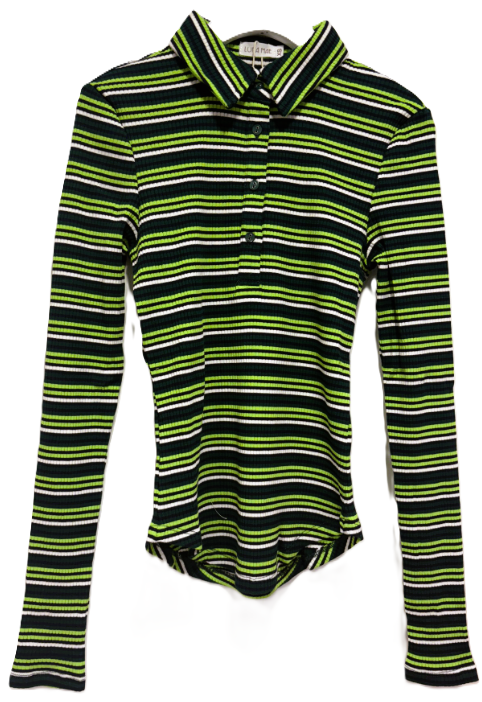 LUNA MAE ELLA STRIPED TEE W/COLLAR (XS-XL)