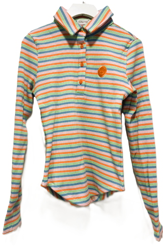 LUNA MAE ELLA STRIPED TEE W/COLLAR (XS-XL)