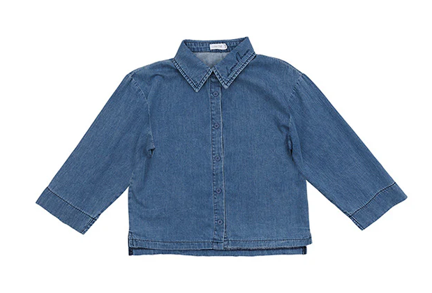 LUNA MAE LILY CROPPED DENIM SHIRT (XS-XL)