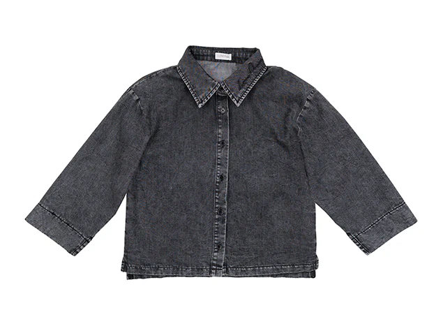 LUNA MAE LILY CROPPED DENIM SHIRT (XS-XL)
