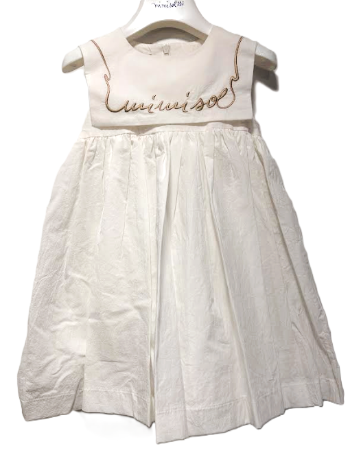 MIMISOL EMBROIDERED BIB COTTON DRESS (4-12A)