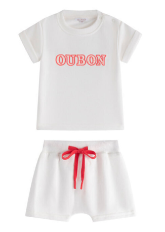 OUBON PATCHWORK GIRLS SWEAT SET (12M-36M)