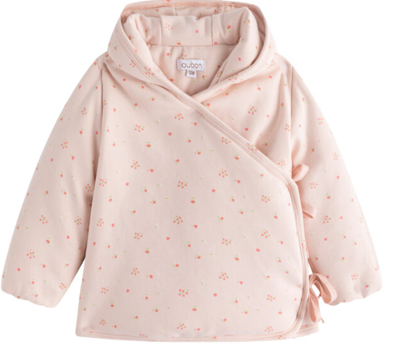 OUBON PINK TULIP WRAP JACKET (3M-9M)