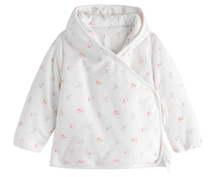 OUBON RED FLORAL WRAP JACKET (3M-9M)