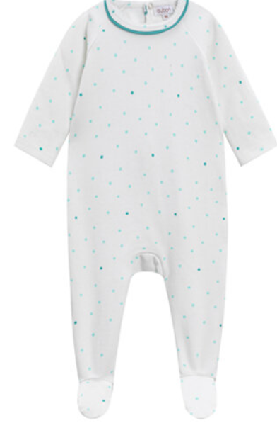 OUBON STAR PRINT FOOTIE (1M-9M)