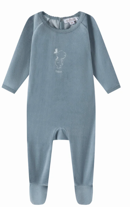 OUBON VELOUR BEAR PRINT BOYS SET (1M-9M)