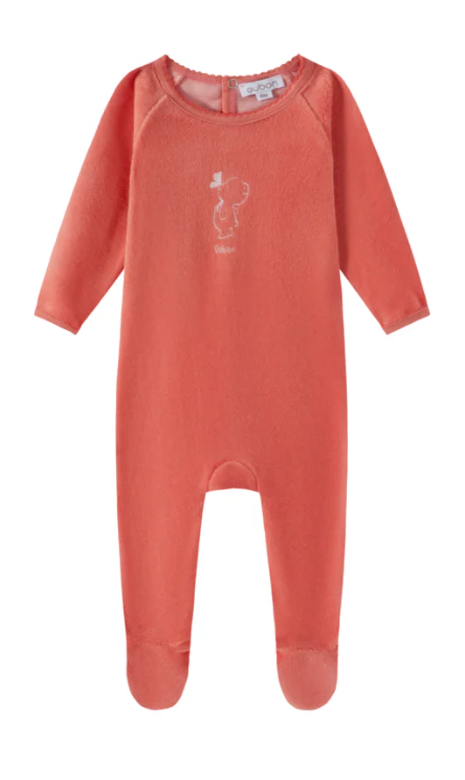 OUBON VELOUR BEAR PRINT GIRLS SET (1M-9M)