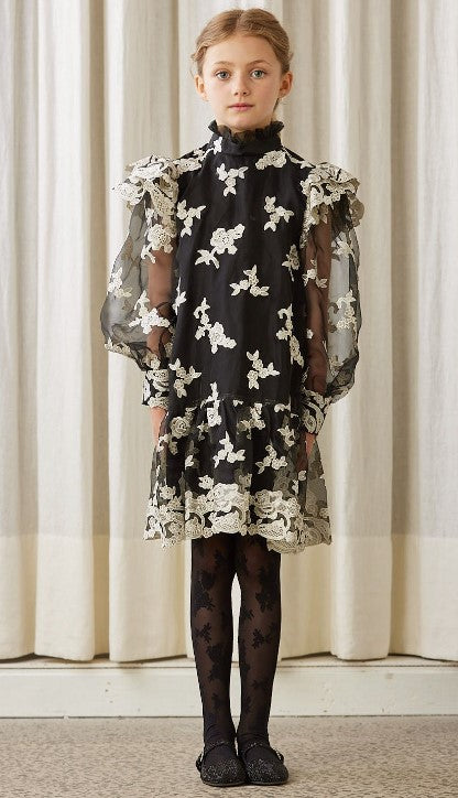 PETITE AMALIE EMMA EMBROIDERED ORGANZA DRESS(4-18Y)