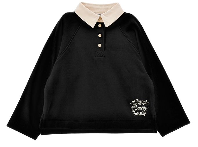 PHILOSOPHY LS POLO EMB SWEATHIRT (10-14A)
