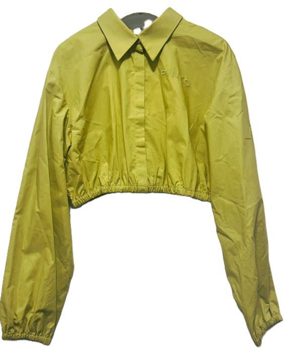 PINKO LS CROPPED BUTTON DOWN BLOUSE (10-14A)