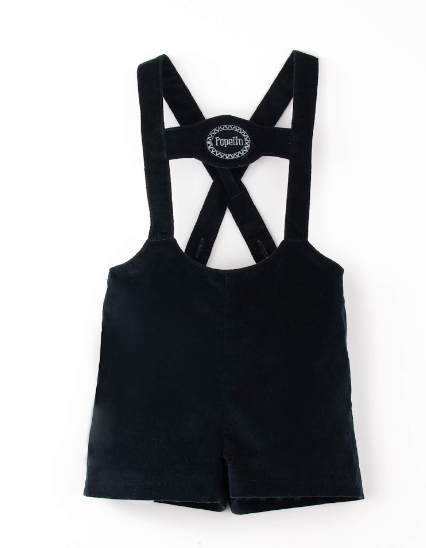 POPELIN  VELVET SHORT DUNGAREES (12M-5Y)
