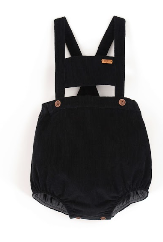 POPELIN CORUROY ROMPER W/BIB (12M-24M)